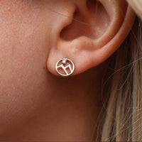 Diamond Mountain Circle Stud Earrings - Park City Jewelers