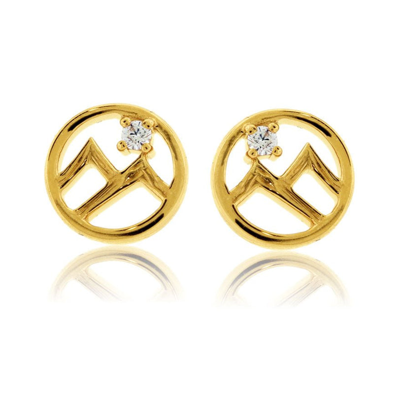 Diamond Mountain Circle Stud Earrings - Park City Jewelers