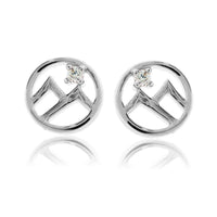 Diamond Mountain Circle Stud Earrings - Park City Jewelers