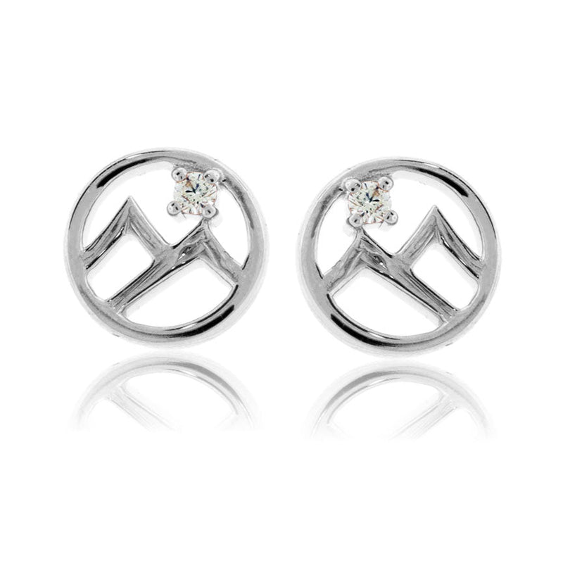 Diamond Mountain Circle Stud Earrings - Park City Jewelers