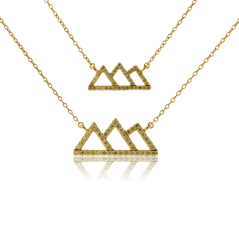 Diamond Outline Mountain Silhouette Necklace - Park City Jewelers