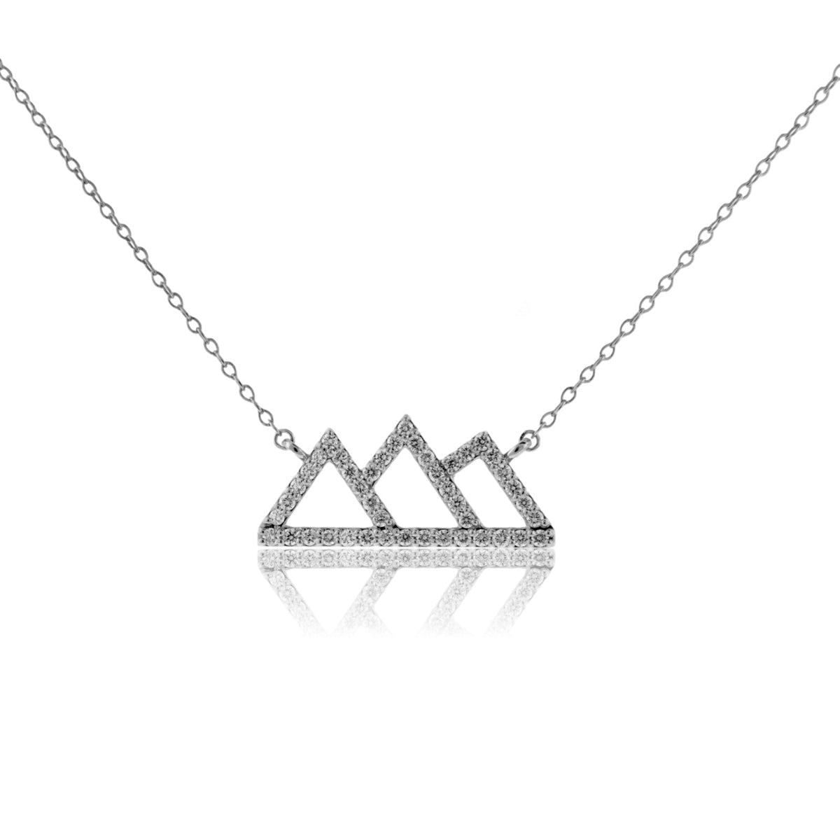 Diamond Outline Mountain Silhouette Necklace - Park City Jewelers