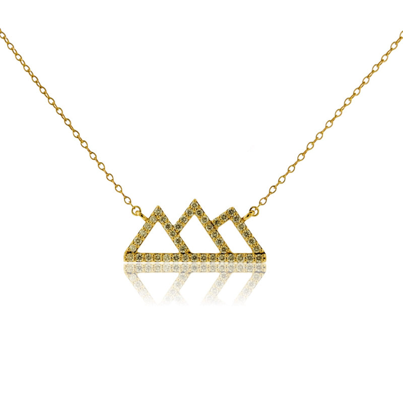 Diamond Outline Mountain Silhouette Necklace - Park City Jewelers