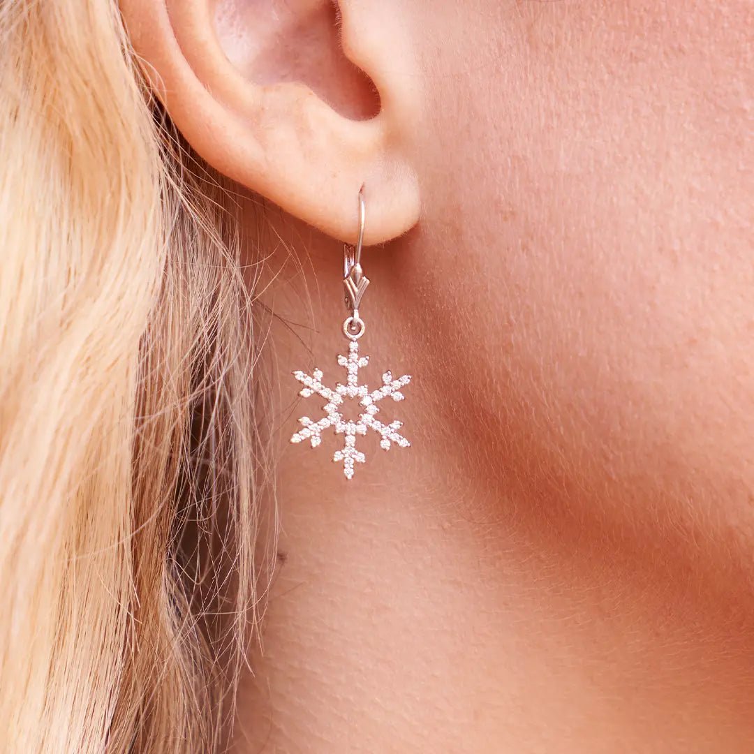 Diamond Pave Snowflake Earrings - Park City Jewelers