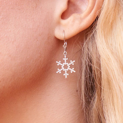Diamond Pave Snowflake Earrings - Park City Jewelers
