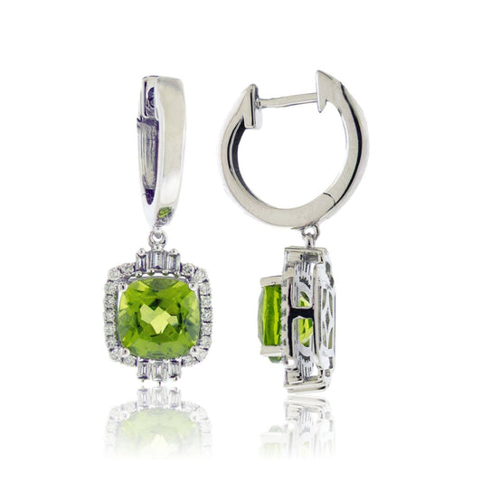 Diamond & Peridot Dangle Earrings - Park City Jewelers