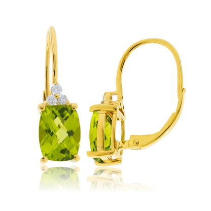 Diamond & Peridot Drop Earrings - Park City Jewelers