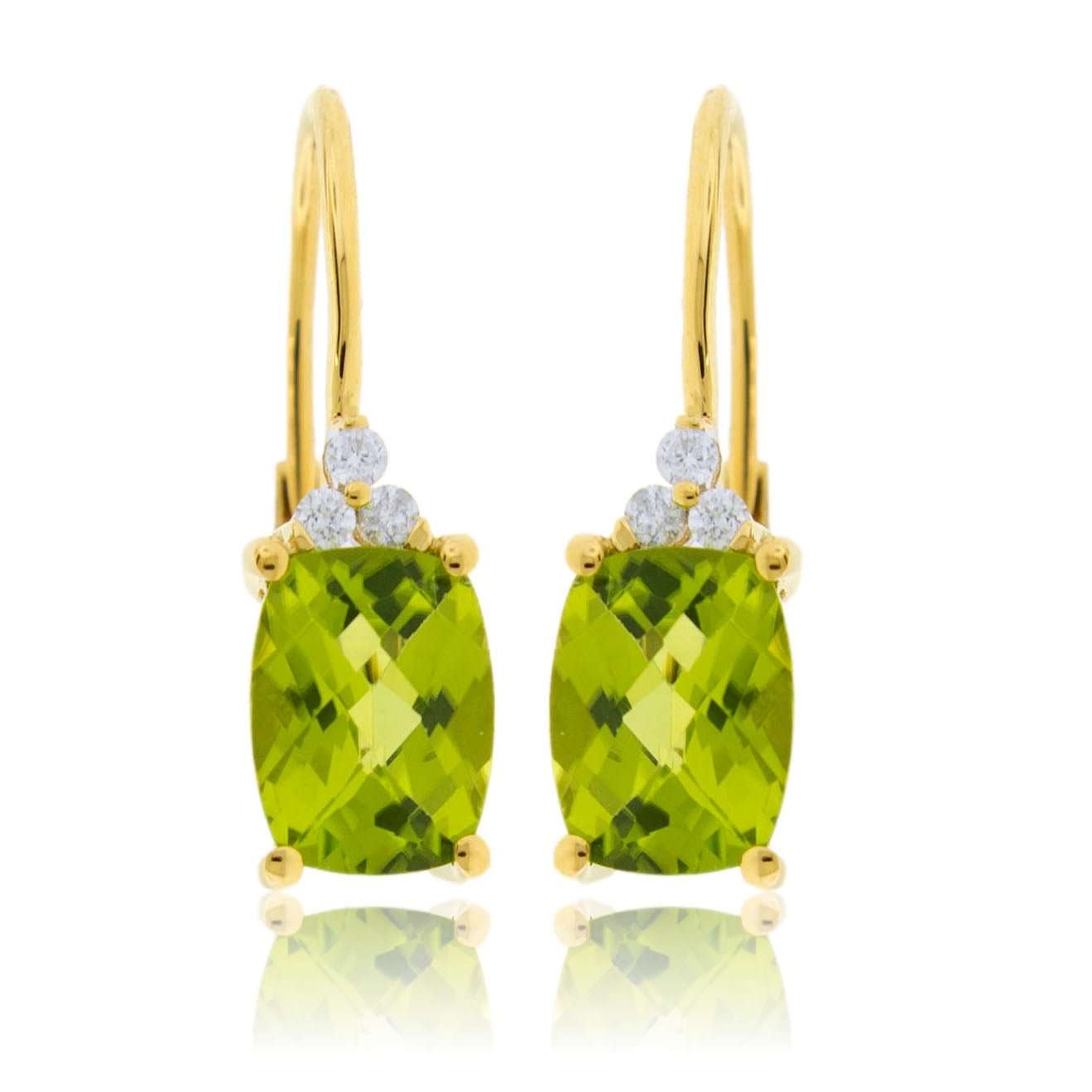 Diamond & Peridot Drop Earrings - Park City Jewelers
