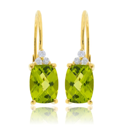 Diamond & Peridot Drop Earrings - Park City Jewelers