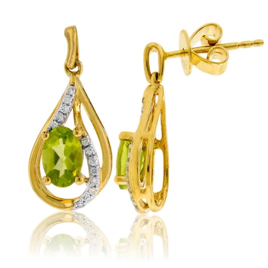 Diamond & Peridot Earrings - Park City Jewelers