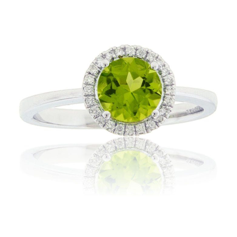 Diamond & Peridot Halo Ring - Park City Jewelers