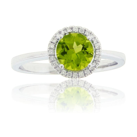 Diamond & Peridot Halo Ring - Park City Jewelers