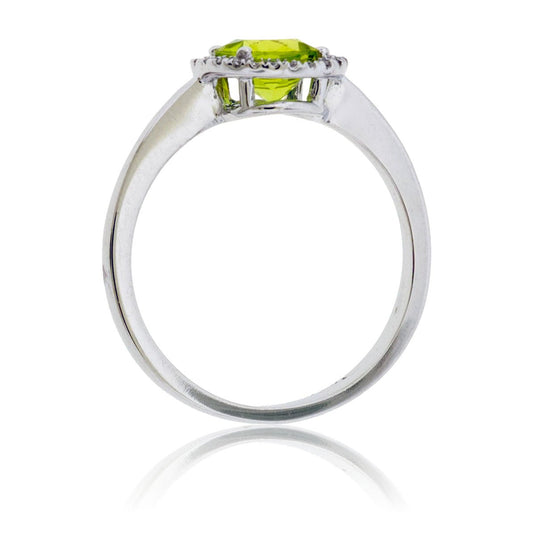 Diamond & Peridot Halo Ring - Park City Jewelers