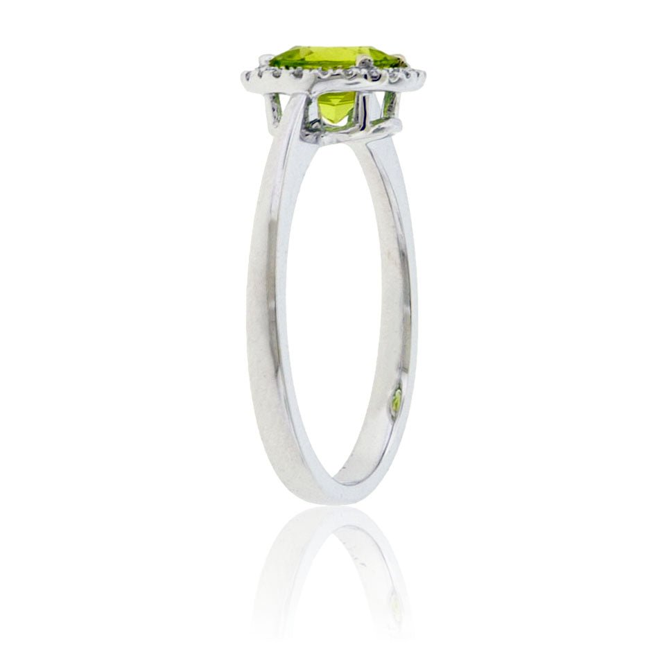 Diamond & Peridot Halo Ring - Park City Jewelers
