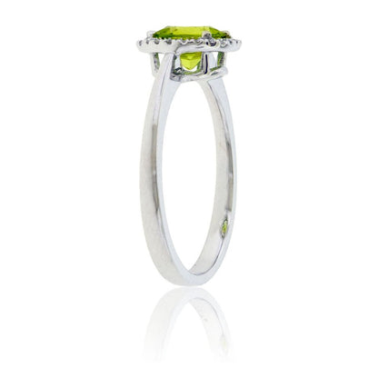 Diamond & Peridot Halo Ring - Park City Jewelers