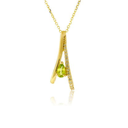 Diamond & Peridot Pendant w/Chain - Park City Jewelers