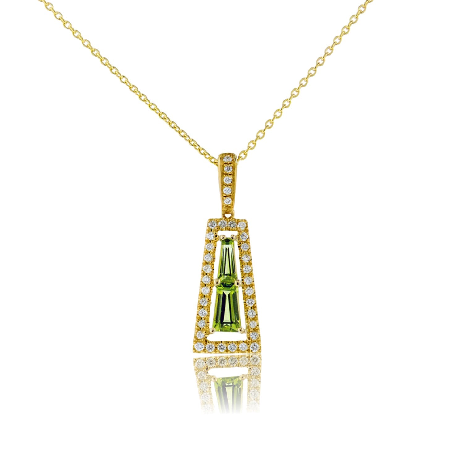 Diamond & Peridot Pendant w/Chain - Park City Jewelers