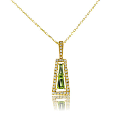 Diamond & Peridot Pendant w/Chain - Park City Jewelers