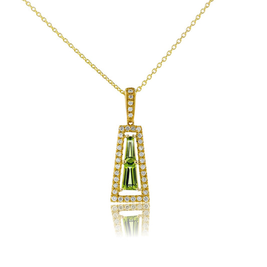Diamond & Peridot Pendant w/Chain - Park City Jewelers
