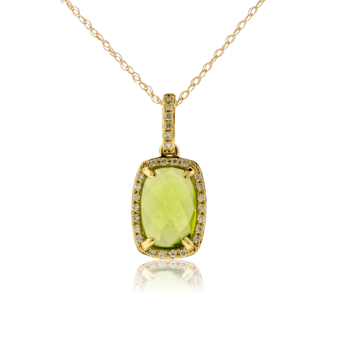 Diamond & Peridot Pendant w/Chain - Park City Jewelers