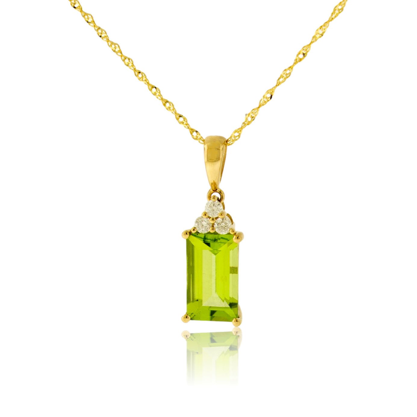 Diamond Peridot Pendant with Chain - Park City Jewelers