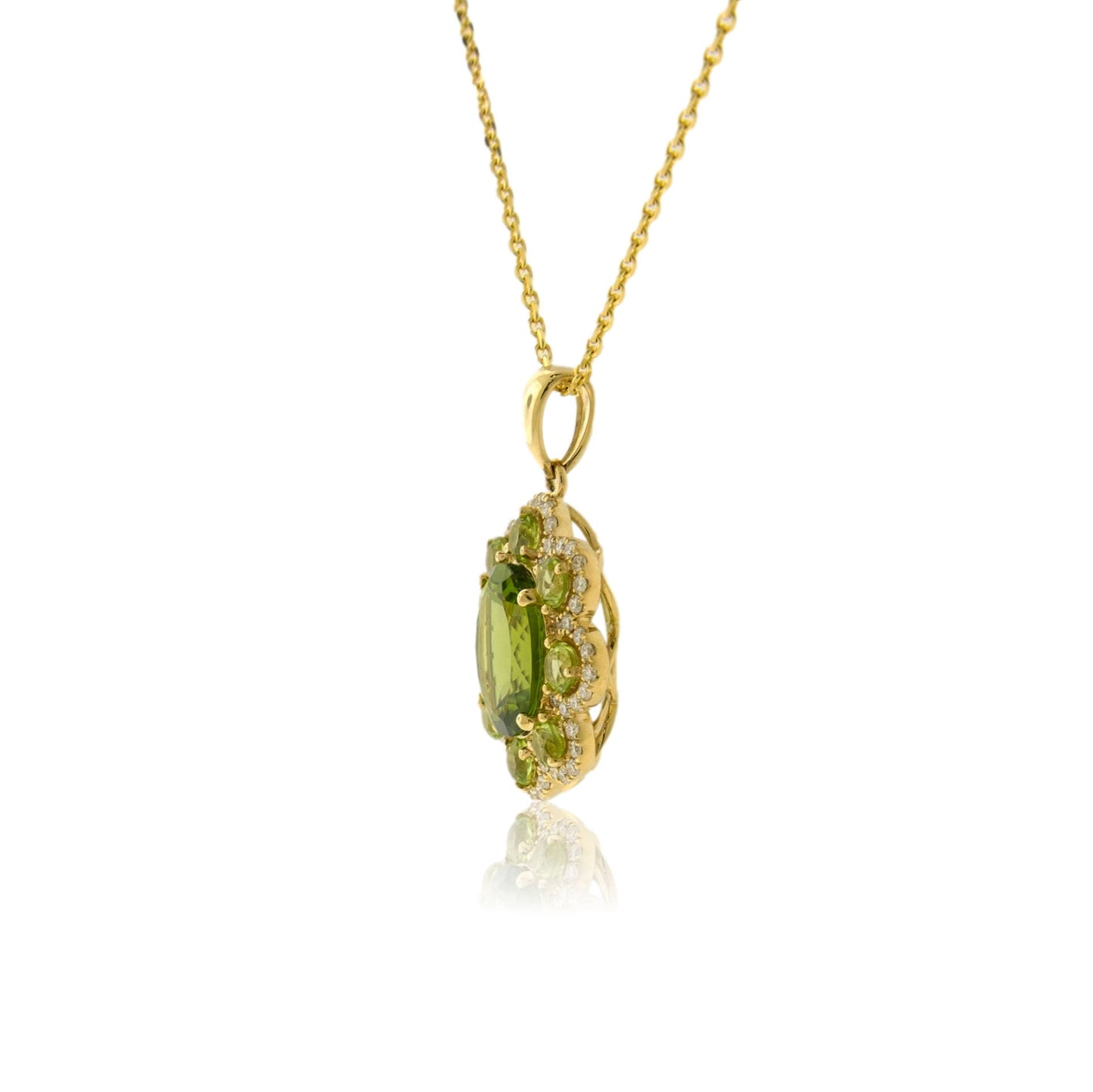 Diamond & Peridot Pendant with Chain - Park City Jewelers