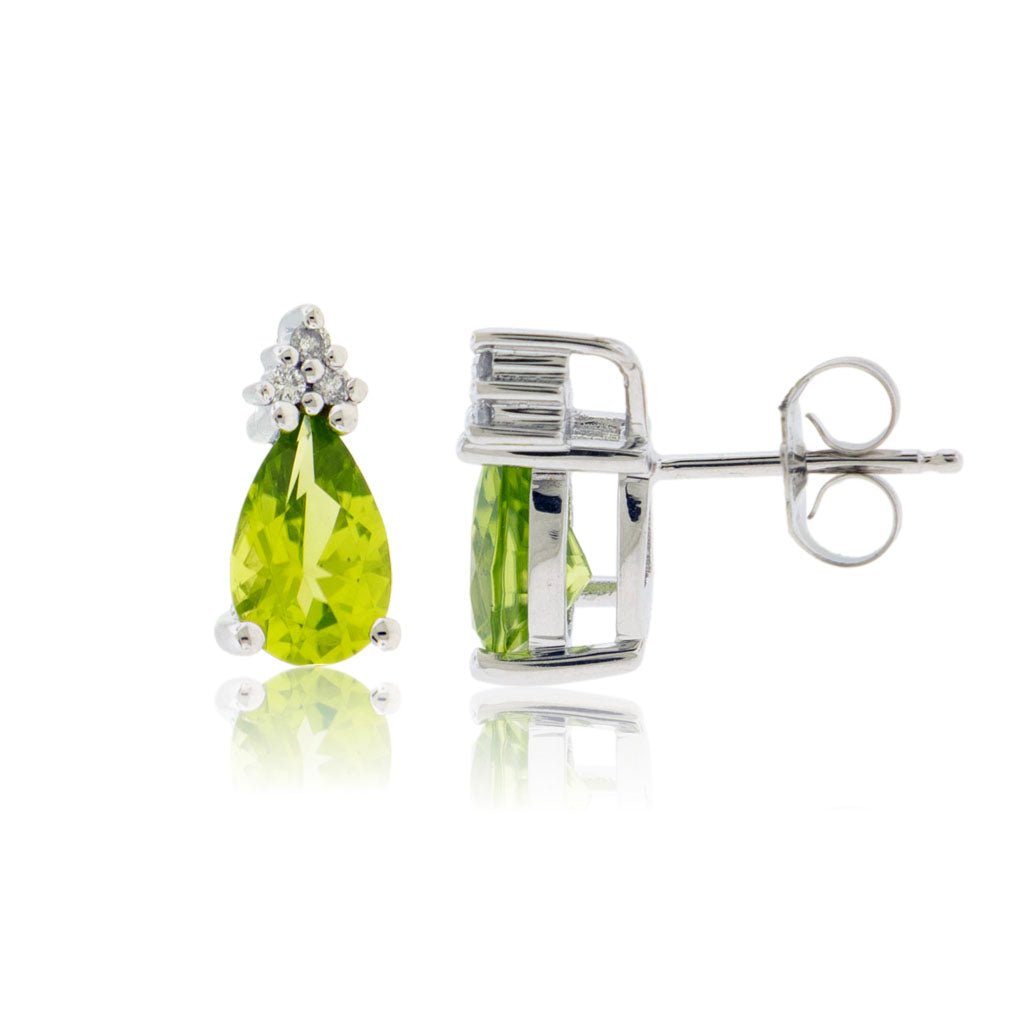 Diamond Peridot Stud Earrings - Park City Jewelers