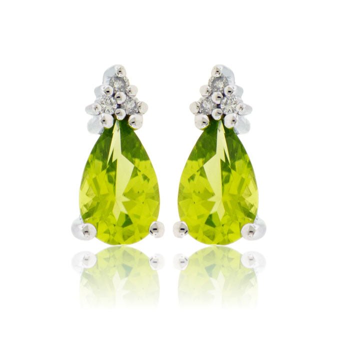 Diamond Peridot Stud Earrings - Park City Jewelers