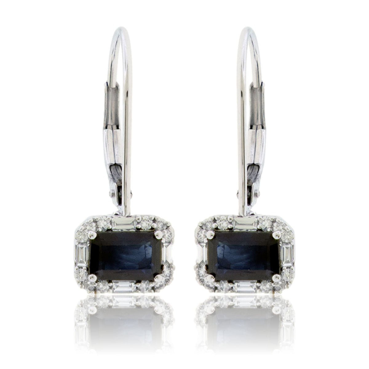 Diamond & Sapphire Drop Earrings - Park City Jewelers