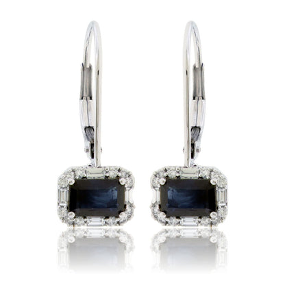Diamond & Sapphire Drop Earrings - Park City Jewelers