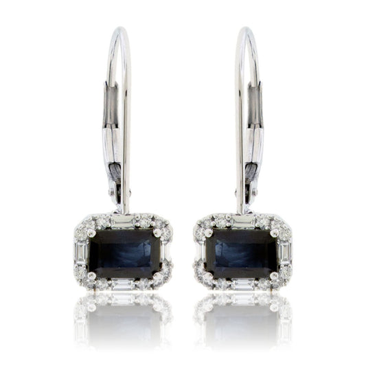 Diamond & Sapphire Drop Earrings - Park City Jewelers