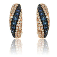 Diamond & Sapphire Huggie Hoop Earrings - Park City Jewelers