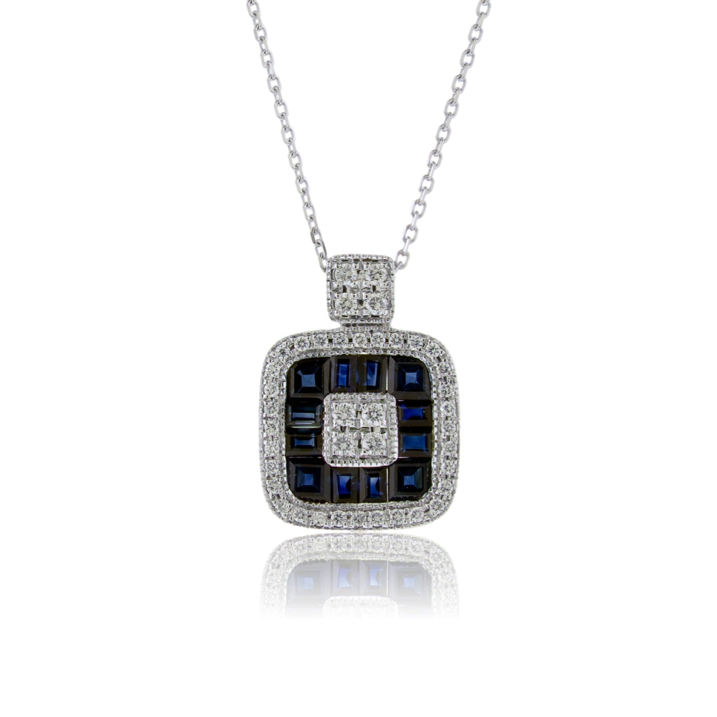 Diamond & Sapphire Pendant w/Chain - Park City Jewelers
