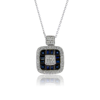 Diamond & Sapphire Pendant w/Chain - Park City Jewelers