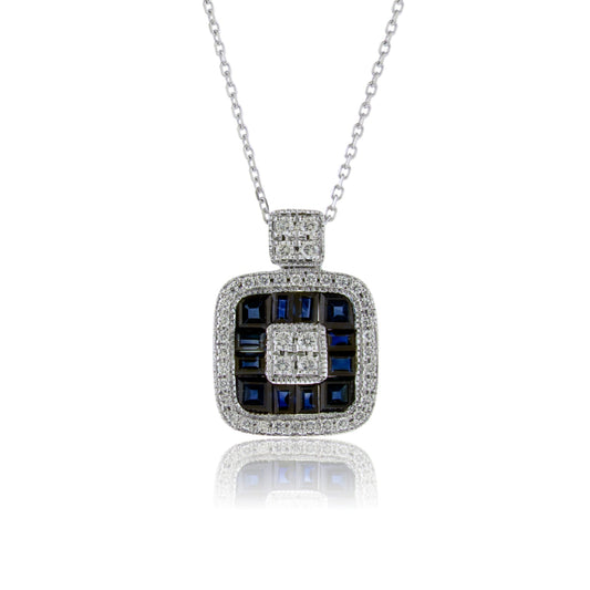 Diamond & Sapphire Pendant w/Chain - Park City Jewelers