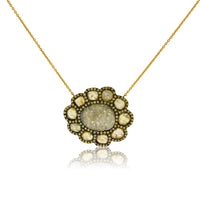 Diamond Slice & Rose Cut Yellow Diamond Pendant w/Chain - Park City Jewelers