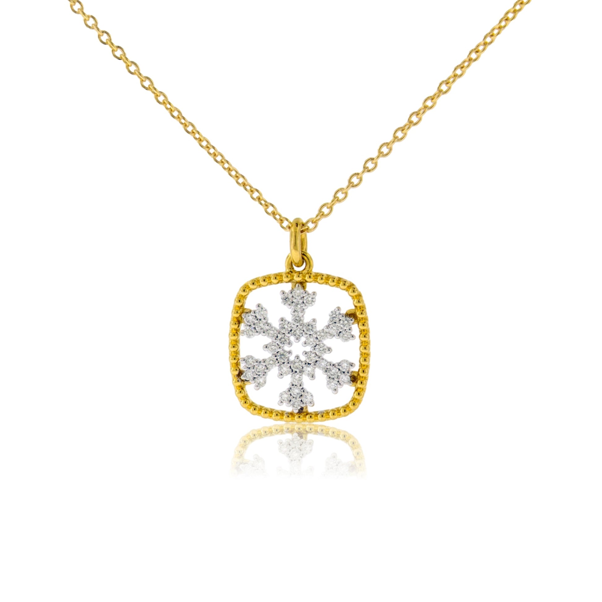 Diamond Snowflake Necklace with Braided Frame - Park City Jewelers