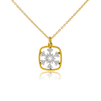 Diamond Snowflake Necklace with Braided Frame - Park City Jewelers