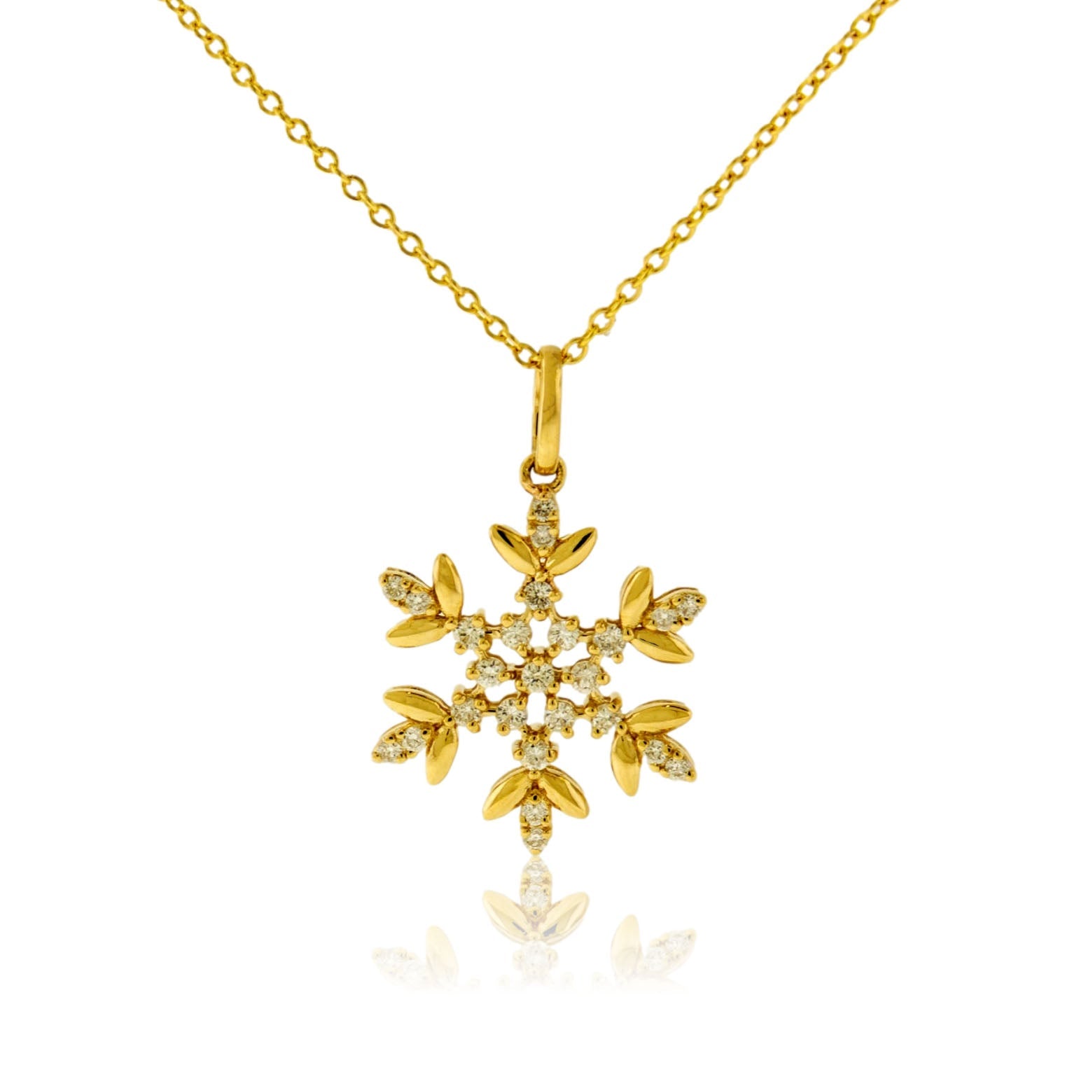Diamond Snowflake Pendant w/Chain - Park City Jewelers