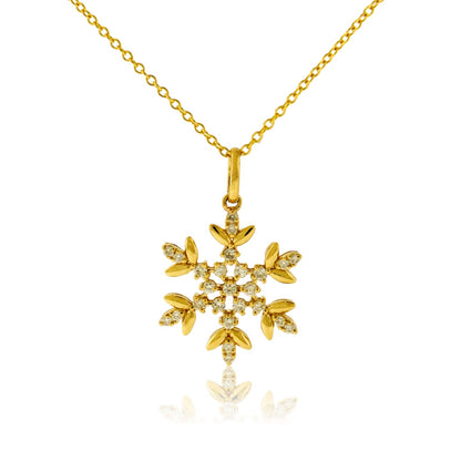 Diamond Snowflake Pendant w/Chain - Park City Jewelers