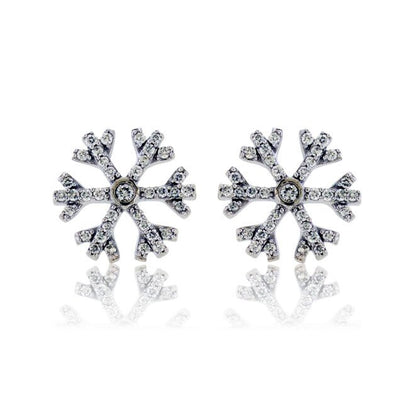 Diamond Snowflake Stud Earrings - Park City Jewelers