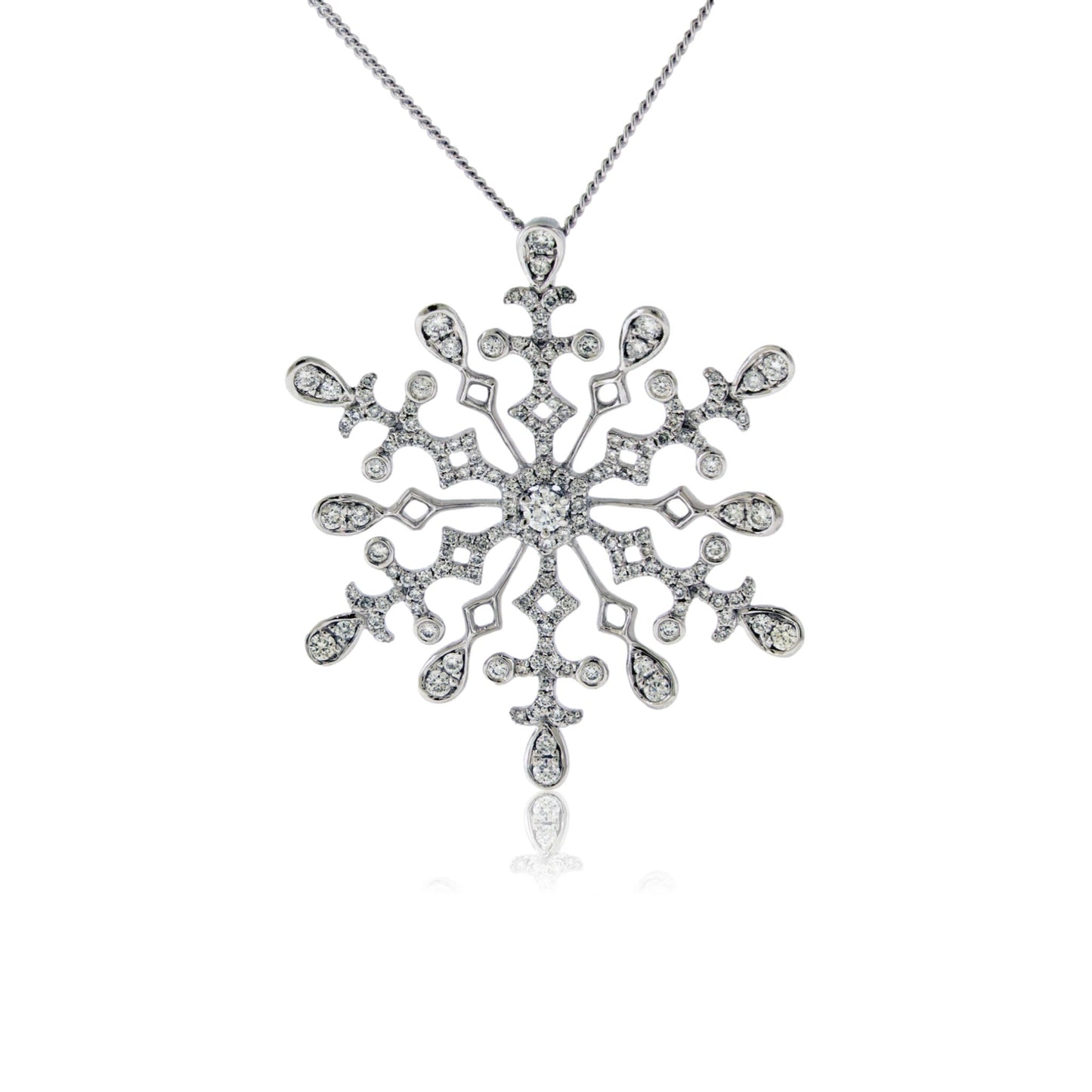 Diamond Tear Drop Snowflake Pendant - Park City Jewelers