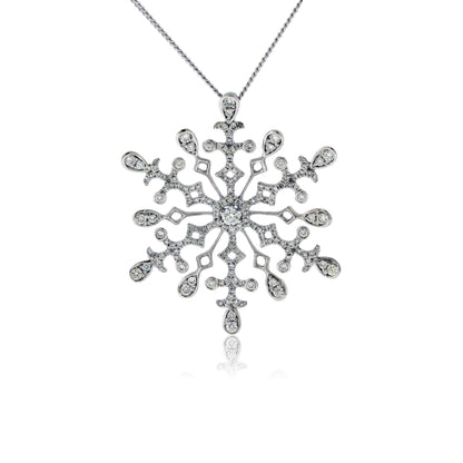 Diamond Tear Drop Snowflake Pendant - Park City Jewelers