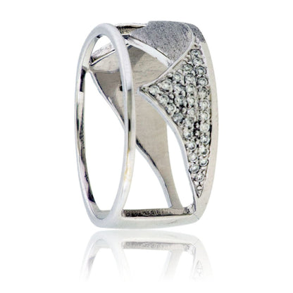 Diamond Wide Mountain Brushed Ring - Park City Jewelers