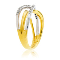 Diamond Yellow Gold Bypass Ring - Park City Jewelers