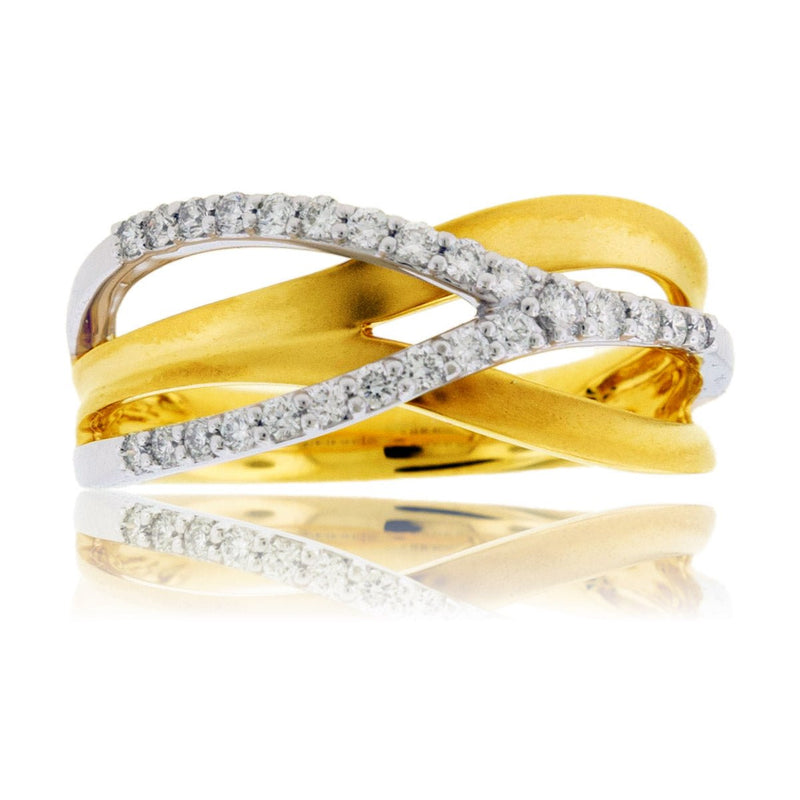 Diamond Yellow Gold Bypass Ring - Park City Jewelers