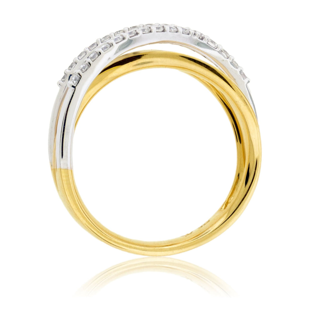 Diamond Yellow Gold Bypass Ring - Park City Jewelers