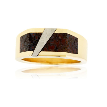 Dinosaur Bone and Meteorite Strike Ring - Park City Jewelers