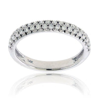 Domed Double Row Pave Diamond Band - Park City Jewelers