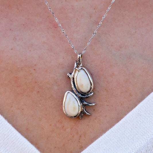 Double Elk Tooth Ivory Antler Necklace - Park City Jewelers